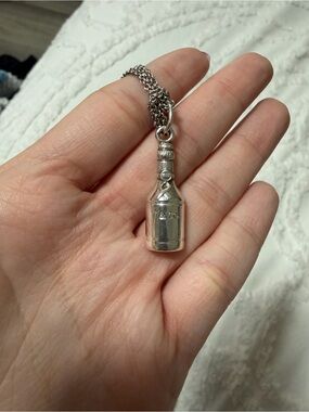 Tiffany & Co. Silver Champagne Bottle Necklace Pendant